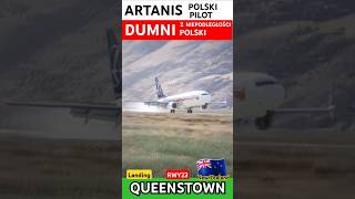 Precyzyjne lądowanie Polskiego Pilota na lotnisku Queenstown w Nowej Zelandii Boeing 737 LOT shorts [upl. by Conny400]