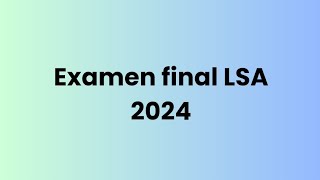 Examen Final 2024 LSA universidad Oncativo [upl. by Secrest]