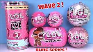 LOL BLING Series Surprise Under Wraps WAVE 2 Interactive Glam Glitter Dolls Unboxing LIL SISTERS [upl. by Enidualc430]