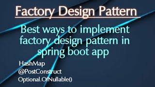 Factory Design Pattern in Spring boot app [upl. by Gray30]