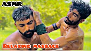 ASMR  SAJJU MASTER POWERFUL BODY MASSAGE  HEAD AND BACK MASSAGE 💆 asmr massage headmassage [upl. by Cherie]