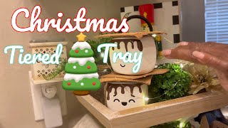 Christmas Tiered Tray Ideas christmas tieredtraydecor decorating christmasdecor [upl. by Alenoel]