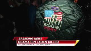 Osama Bin Laden Dead 2011 Ground Zero Crowds Cheer All Night [upl. by Kiki642]