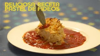 Receta rápida sencilla y deliciosa  Pastel de fideos [upl. by Attenohs515]