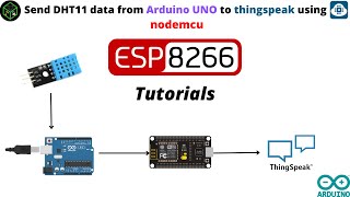 EP37  Send DHT11 Data to ThingSpeak from Arduino Uno via NodeMCU  Techforfun [upl. by Ainollopa101]