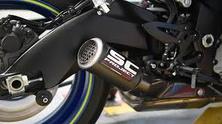 SCProject CRT muffler for Suzuki GSXS 1000  Street legal [upl. by Dnomsaj]