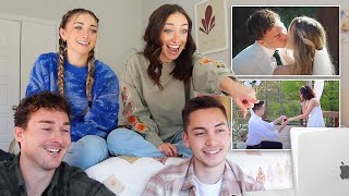 Reacting to our Wedding  Engagement videos  Brooklyn and Bailey [upl. by Amiel]