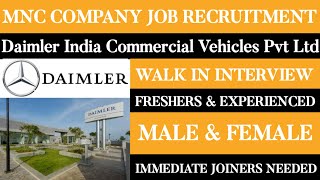 Daimler India Commercial Vehicles Pvt ltd Job VacancyMale amp FemaleTamilnadu JobsPermanent Jobs [upl. by Steve]