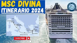 MSC DIVINA Itinerario 2024 Mediterraneo Orientale con Mykonos e Santorini [upl. by Navnod705]