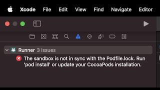 the sandbox is not in sync with the Podfilelock Run ‘pod install’ or update your CocoaPods [upl. by Mohsen328]