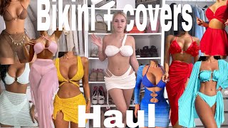 Shein bikini and cover ups haul  holiday try on [upl. by Norraa890]