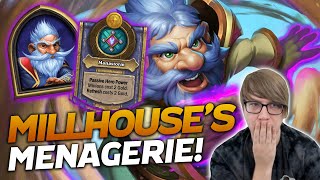 Introducing Millhouses Menagerie Hearthstone Battlegrounds  Savjz [upl. by Aerahs]