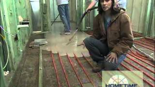 Embedding the Radiant Floor Tubing in GypCrete [upl. by Nnyleuqaj]