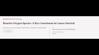 Reactive Oxygen Species A Key Constituent in Cancer Survival  RTCLTV [upl. by Navoj56]