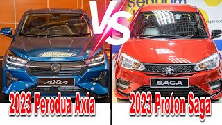 2023 Perodua Axia vs Proton Saga [upl. by Llenwahs]