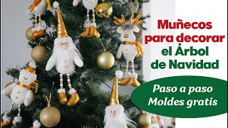 Tutorial  Muñecos para Árbol de Navidad Noel reno y nieve [upl. by Annauj270]