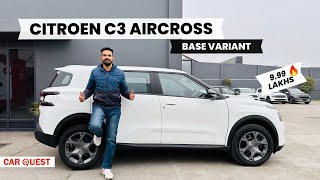 Citroen C3 Aircross Base Variant Walkaround  Car Quest [upl. by Terina303]