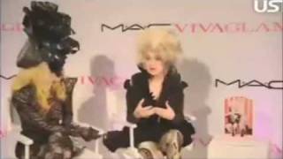 Lady Gaga and Cyndi Lauper interview by Sharon Osbourne for MAC Viva Glam Launch part 2 of 3 March 1 2010 [upl. by Tterrag462]