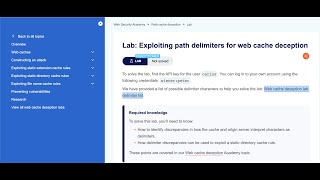 Portswigger exploiting path delimiters for web cache deception [upl. by Osrock]