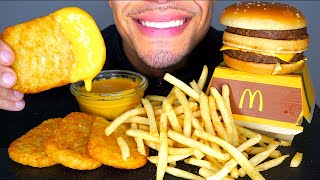 MCDONALDS BIG MAC HASH BROWNS CHEESE SAUCE FRIES MUKBANG NO TALKING JERRY ASMR [upl. by Lacombe]