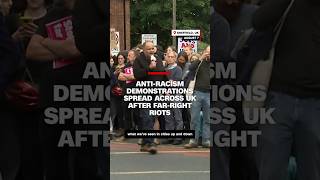 Antiracism demonstrations spread across UK after farright riots [upl. by Soluk]