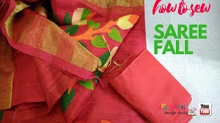 Saree Fall Stitching ✅ Sewing Tips And Tricks ❤️ Very Easy For Beginnersvery Easy Method Full Video [upl. by Sivrat]