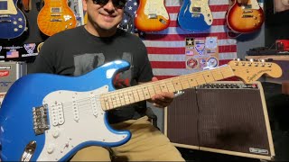 Squier Affinity stratocaster HSS Lake Placid Blue Review amp Demo ￼fender Blonde Tone Master Twin [upl. by Hayott]