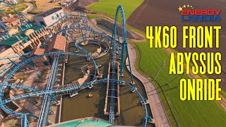 Abyssus 4K60 Front Row POW  Energylandia  Polands INTENSE VEKOMA multilaunch rollercoaster onride [upl. by Ahsekam]