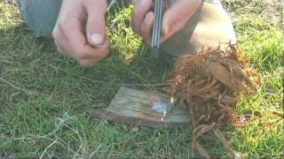 Survivor Dude How To Make Fire With A Magnesium Flint Stick [upl. by Marybella]