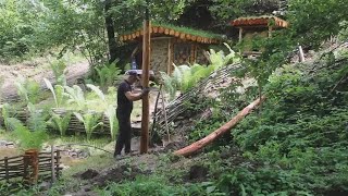 CONSTRUCTION of a STONE DUGOUT From Start to FinishWarm Shelter for Survival in Wild ForestASMR [upl. by Petrick765]