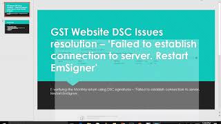 GST Website DSC Issue Resolution  Failed to establish connection to server EmSigner [upl. by Yenhoj]