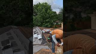 Witness the magic of roof transformation 🔨✨ from decking to shingles [upl. by Victorine]