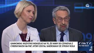 Eugeniusz Smolar w programie quotFakty po faktachquot na antenie TVN24 o fałszywej depeszy w serwisie PAP [upl. by Ennyl]