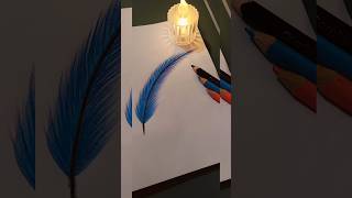 Easy and Simple feather drawing how to draw feather step by step shorts viral trending art [upl. by Anirrak]