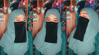 Easy Hijab With Niqab style 2024  Chiffon jorjet Hijab Style 🤩 New Hijab Niqab Full coverage [upl. by Wengert]