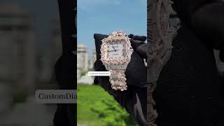 Moissanite Diamond Two Tone Cartier Watch I Hip Hop Watch [upl. by Ahilam343]