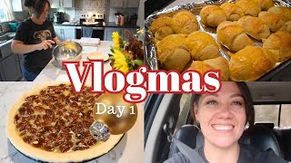 VLOGMAS DAY 1  HOMEMADE PECAN PIE  ROASTED RED PEPPER CHEESEBALL RECIPE  BUFFALO CHICKEN BITES [upl. by Htidirem]