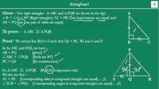 RHS Right angleHypotenuseSide Congruence rule [upl. by Sena]