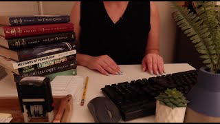 ASMR Library Roleplay 📚  Writing Typing  Stamping  Soft Spoken [upl. by Bywoods]