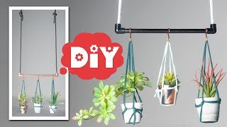 DIY Suporte para PLANTAS  CORDA com CANO de PVC decoração [upl. by Dnomra]