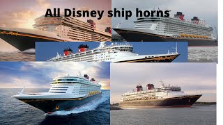 ALL Disney Cruise horns Wish Dream Magic Wonder and Fantasy [upl. by Lunn]