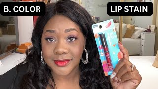 DOLLAR TREE MAKEUP REVIEW B COLOR LIP STAIN IS IT BROWN SKIN FRIENDLY 💋 dollartree [upl. by Somar]