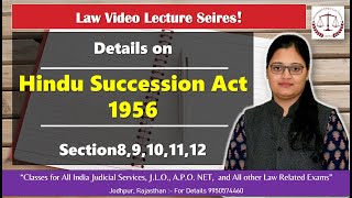 Hindu Succession Act 1956  Section 89101112  SULC  Urmila Rathi [upl. by Nedle293]