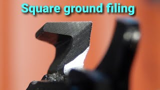 Square ground filing with double chisel bit file [upl. by Naihs]