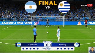 Argentina vs Uruguay  Penalty Shootout  FINAL Copa America 2024  Messi vs Uruguay  PES Gameplay [upl. by Russia]