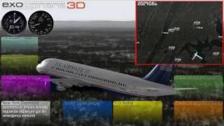 Flight 1549 Alternate Audio MultiPerspective Composite Animation [upl. by Ackerley]