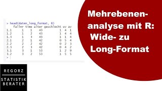 R WideFormat in LongFormat für Mixed Effects Model  Mehrebenenanalyse [upl. by Oiralednac721]