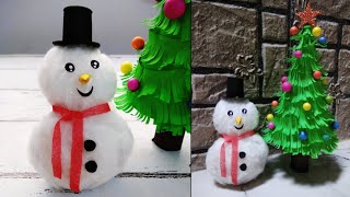 DIY Snowman Of Cotton • How To Make Snowman At Home • Amazing Holiday DIY Project • Christmas Gift [upl. by Eiramanin572]