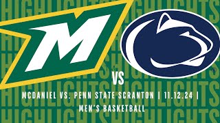 McDaniel Mens Basketball Highlights  111224 vs Penn State Scranton [upl. by Tadio898]