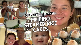 Our Isla Life Quarantine Cooking Vegan Filipino Steamed Rice Cakes w Coconut Puto Bolanghoy [upl. by Latrena]